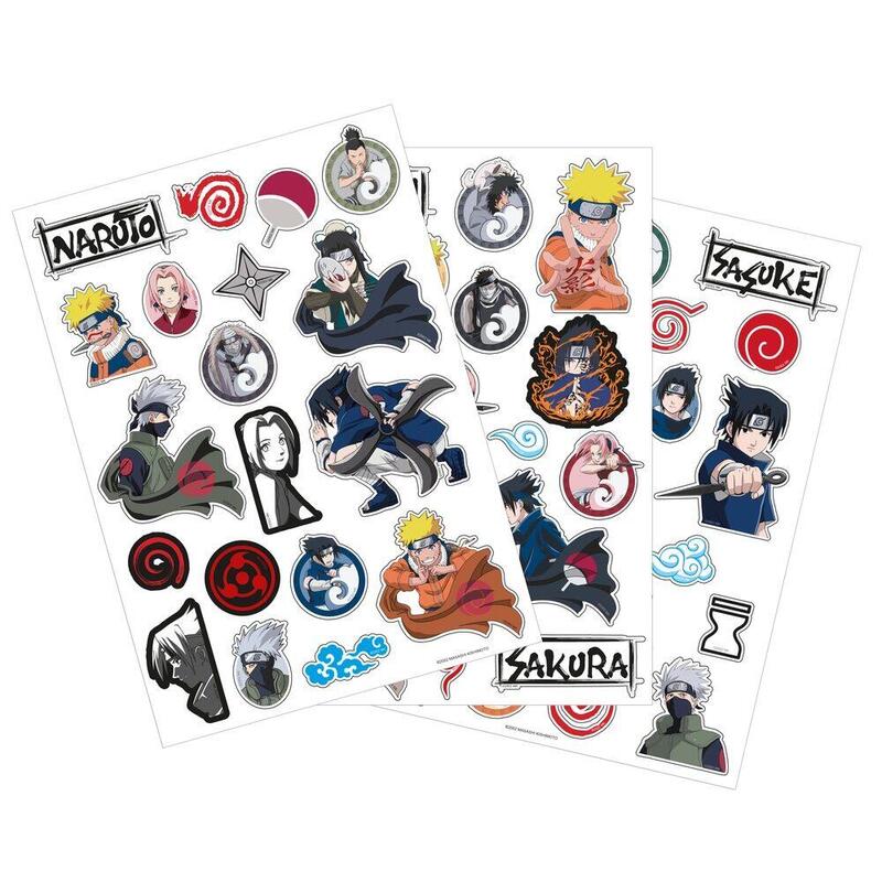 Pack De 12 Unidades - Set Pegatinas Removibles Naruto Shippuden