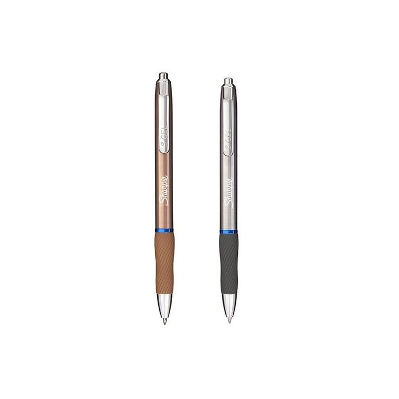 Pack De 12 Unidades Sharpie Bolígrafo Sgel Metallic Surtidos Cuerpo Plateado - Cobre 0.7mm Gel Azul