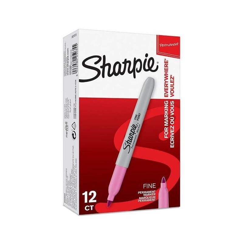 Pack De 12 Unidades Sharpie Rotulador Permanente Fine Rosa