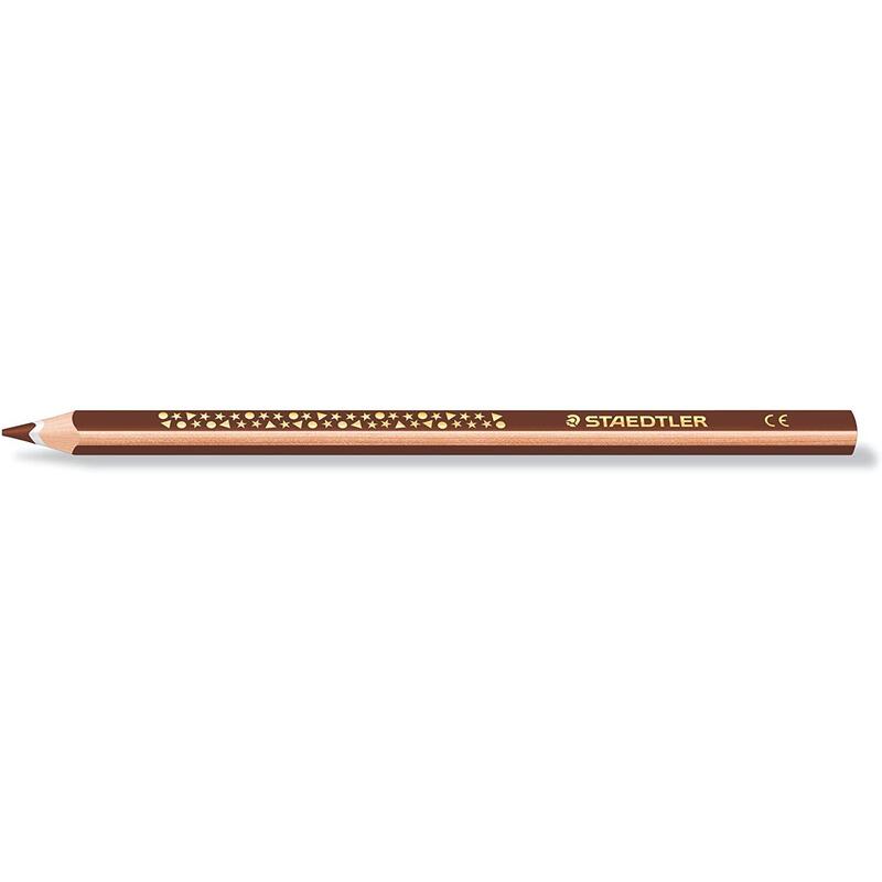 Pack De 12 Unidades Staedtler Jumbo Noris 128 Lapiz Triangular De Color - Mina De 4mm - Resistencia A La Rotura - Diseño Ergonomico - Color Marrón