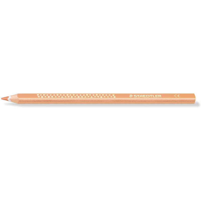 Pack De 12 Unidades Staedtler Jumbo Noris 128 Lapiz Triangular De Color - Mina De 4mm - Resistencia A La Rotura - Diseño Ergonomico - Color Beige