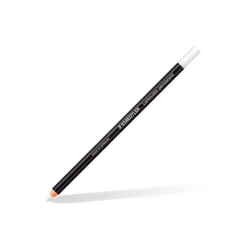 Pack De 12 Unidades Staedtler Lápiz Lumocolor Permanent Glasochrom Marcador En Seco Blanco