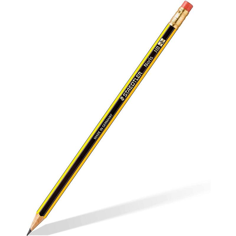 Pack De 12 Unidades Staedtler Noris 122 Lapiz De Grafito Hexagonal Con Goma - Mina Hb - Resistencia A La Rotura - Sin Pvc Ni Latex