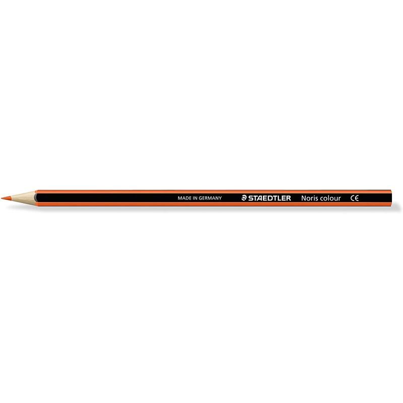 Pack De 12 Unidades Staedtler Noris Colour 185 Lapiz Hexagonal De Color - Resistencia A La Rotura - Material Wopex - Color Naranja