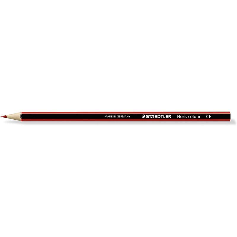 Pack De 12 Unidades Staedtler Noris Colour 185 Lapiz Hexagonal De Color - Resistencia A La Rotura - Material Wopex - Color Rojo Claro