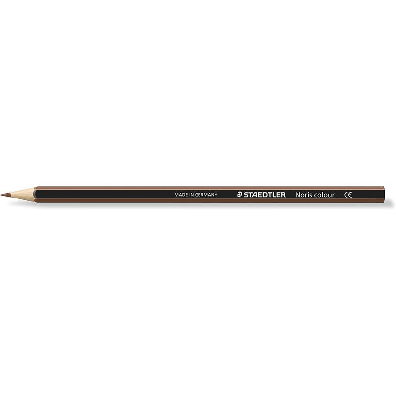 Pack De 12 Unidades Staedtler Noris Colour 185 Lapiz Hexagonal De Color - Resistencia A La Rotura - Material Wopex - Color Siena Tostada
