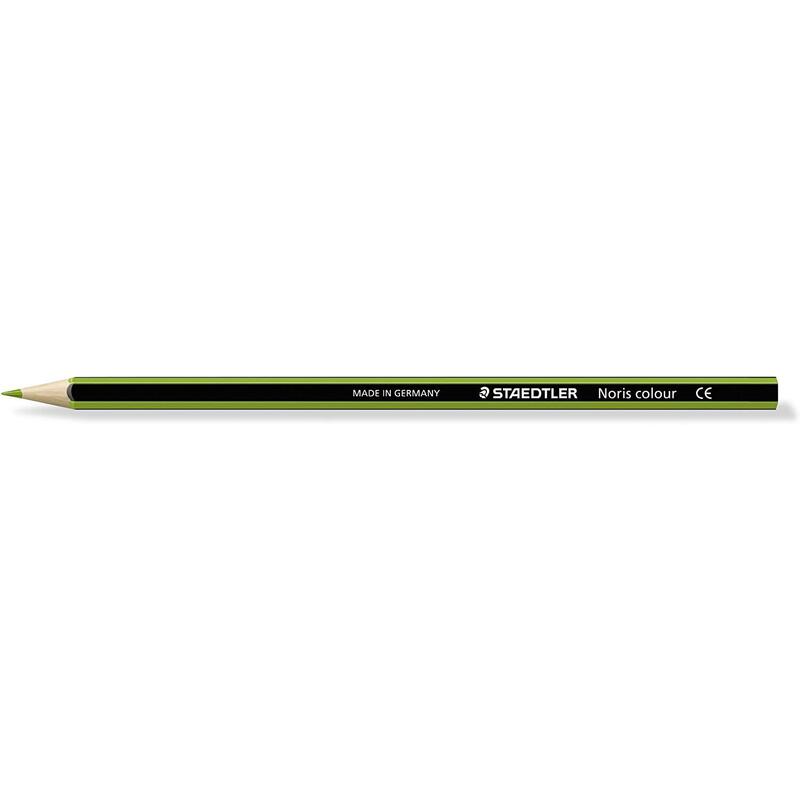 Pack De 12 Unidades Staedtler Noris Colour 185 Lapiz Hexagonal De Color - Resistencia A La Rotura - Material Wopex - Color Verde Claro