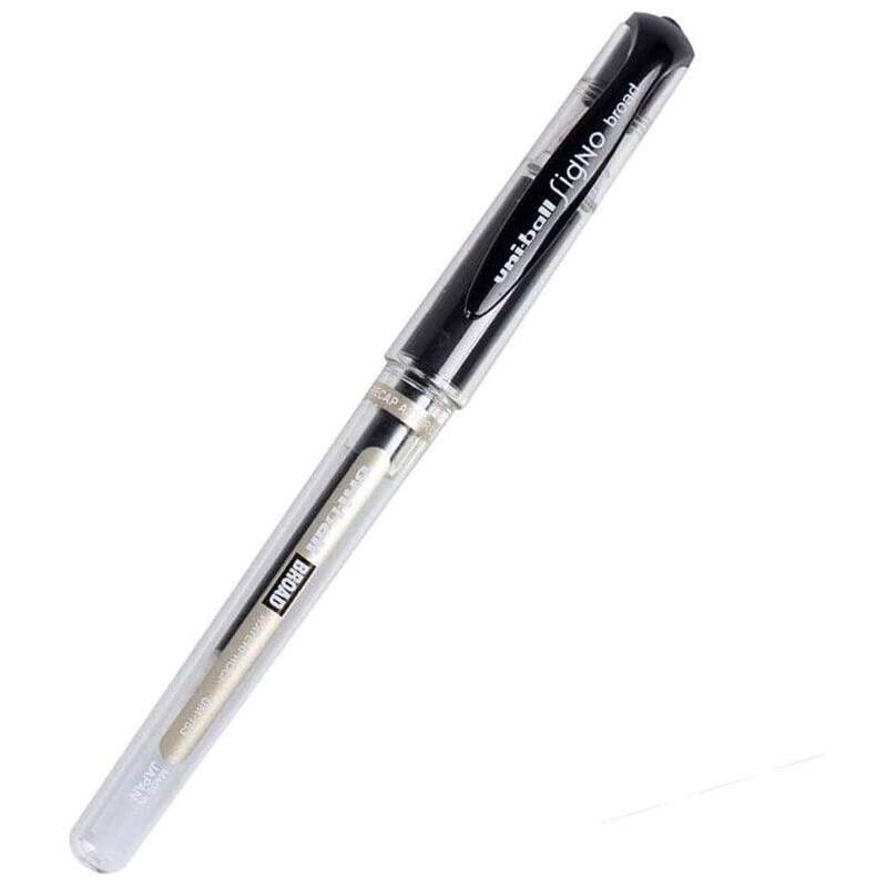 Pack De 12 Unidades Uni-Ball Signo Broad Boligrafo De Gel - Punta De Acero Inoxidable 1 Mm. - Trazo 0.60 Mm. Aprox. - Tinta Gel - Sujecion De Caucho - Color Negro - Caja De 12 Ud