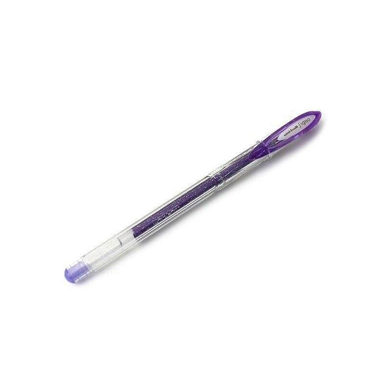 Pack De 12 Unidades Uni-Ball Signo Sparkling Boligrafo De Gel - Punta De Acero Inoxidable 1 Mm. - Trazo 0.65 Mm. Aprox. - Tinta Gel - Color Violeta Efecto Purpurina - Caja De 12 Ud