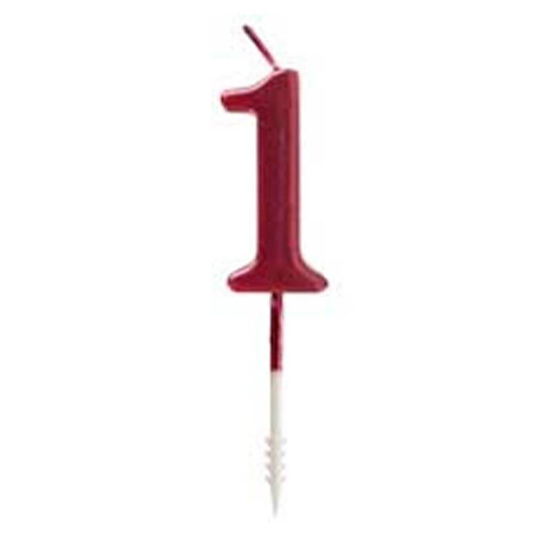Pack De 12 Unidades - Vela Roja Brillante Nº 1