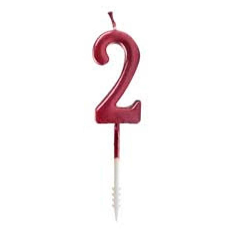 Pack De 12 Unidades - Vela Roja Brillante Nº 2