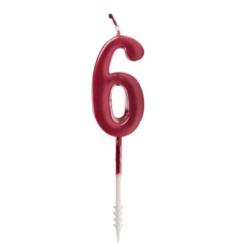 Pack De 12 Unidades - Vela Roja Brillante Nº 6