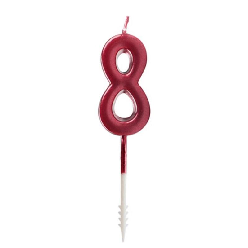 Pack De 12 Unidades - Vela Roja Brillante Nº 8