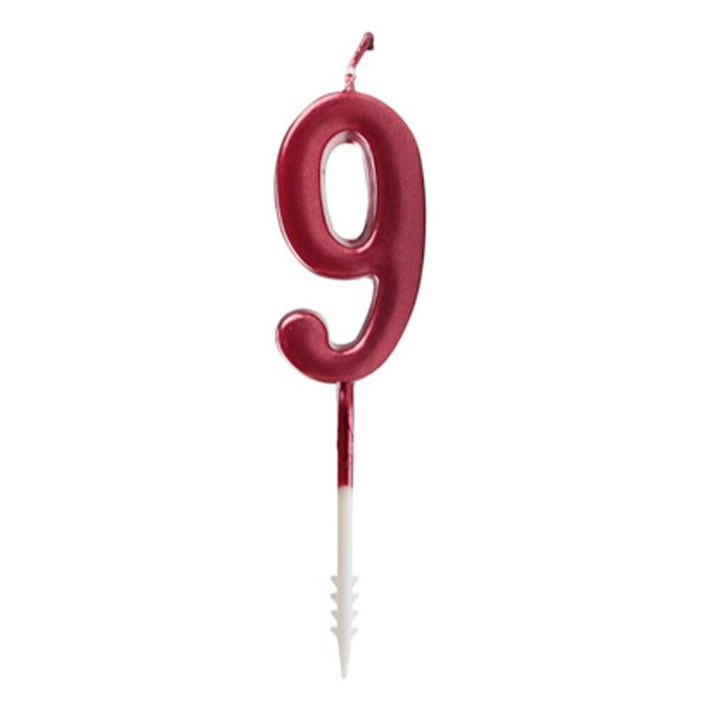 Pack De 12 Unidades - Vela Roja Brillante Nº 9