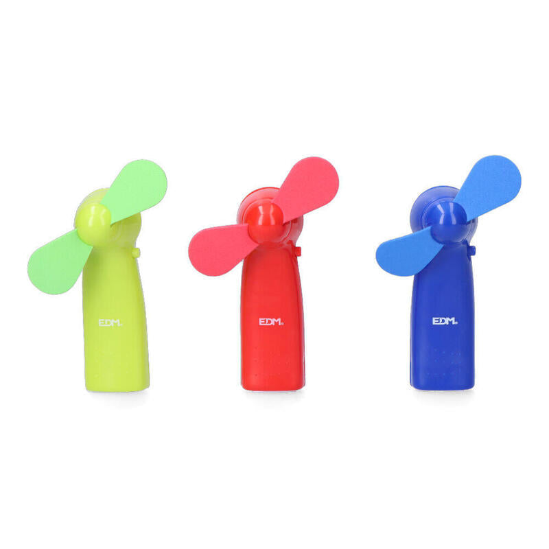Pack De 12 Unidades - Ventilador A Pilas "Funny Colors" 2 X Aa (No Incluidas) Edm Colores Surtidos