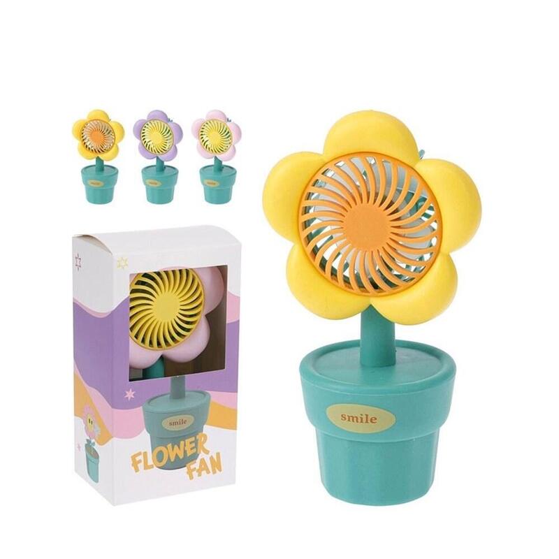 Ventilador Pack De 12 Unidades De Sobremesa Recargable, 3 W, Con Forma De Flor, Colores Surtidos, 8 X 6 X 15,5 Cm