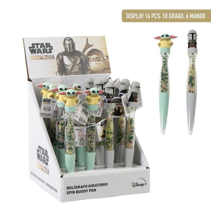 Pack De 16 Unidades - Boligrafo Giratorio The Mandalorian Star Wars Surtido