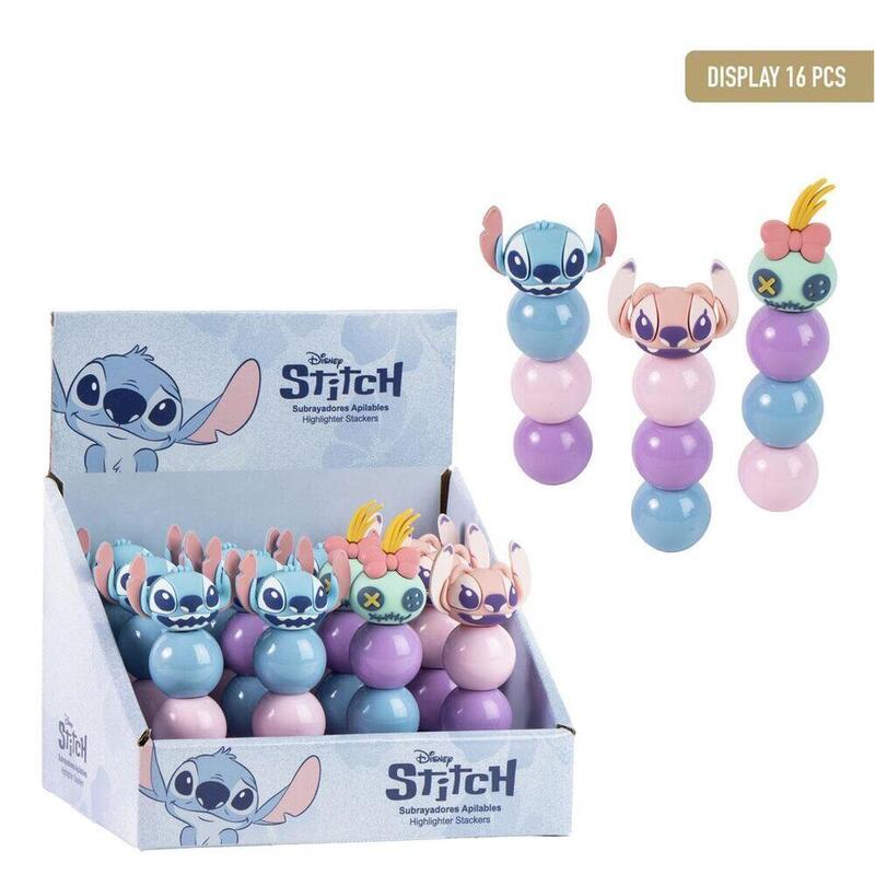 Pack De 16 Unidades - Subrayador Apilable Stitch Disney Surtido