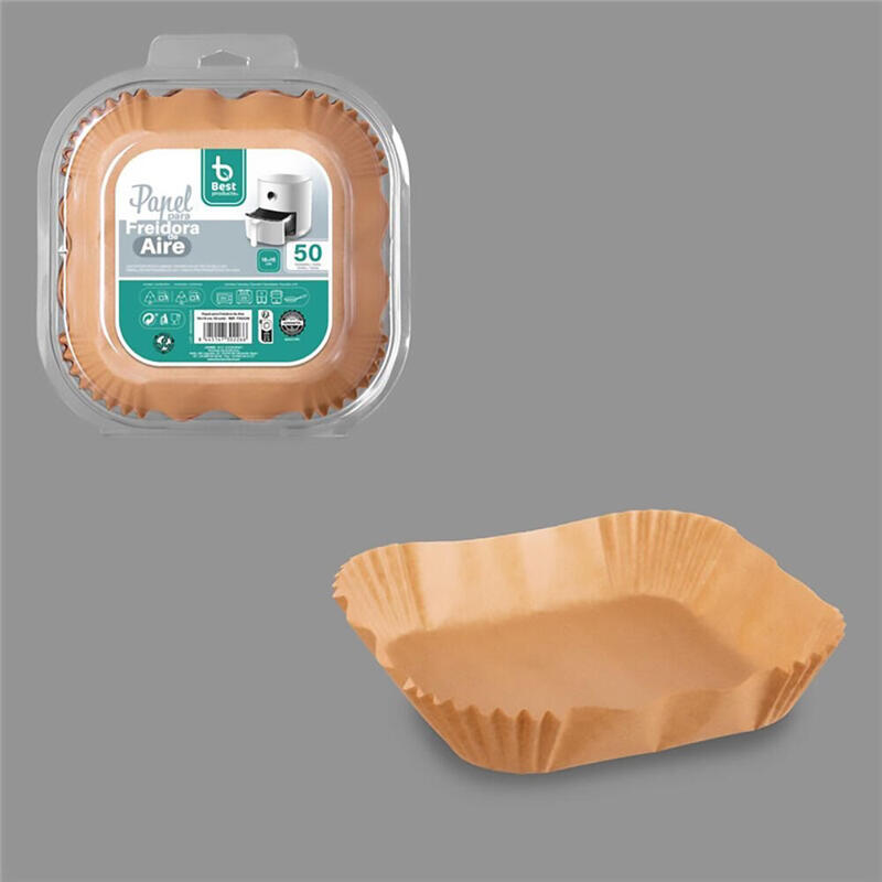Pack De 2 Unidades - 50 Ud X2 Papel Cuadrado Freidora Aire 16x16cm 730226 Best Products