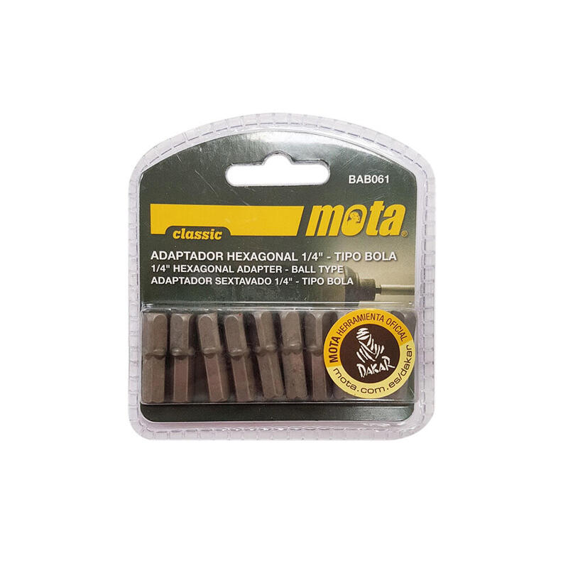 Pack De 2 Unidades - Adaptador Hexagonal T. Bola 25mm 1-4 10unid. Bab061 Mota