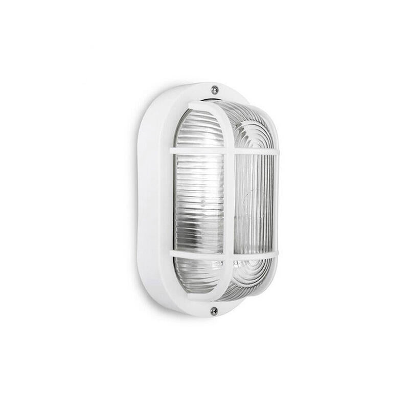 Pack De 2 Unidades - Aplique Oval Ip54 Color Blanco 1xe27 40w 11,4x20,2x10cm Modelo Tarragona. Edm