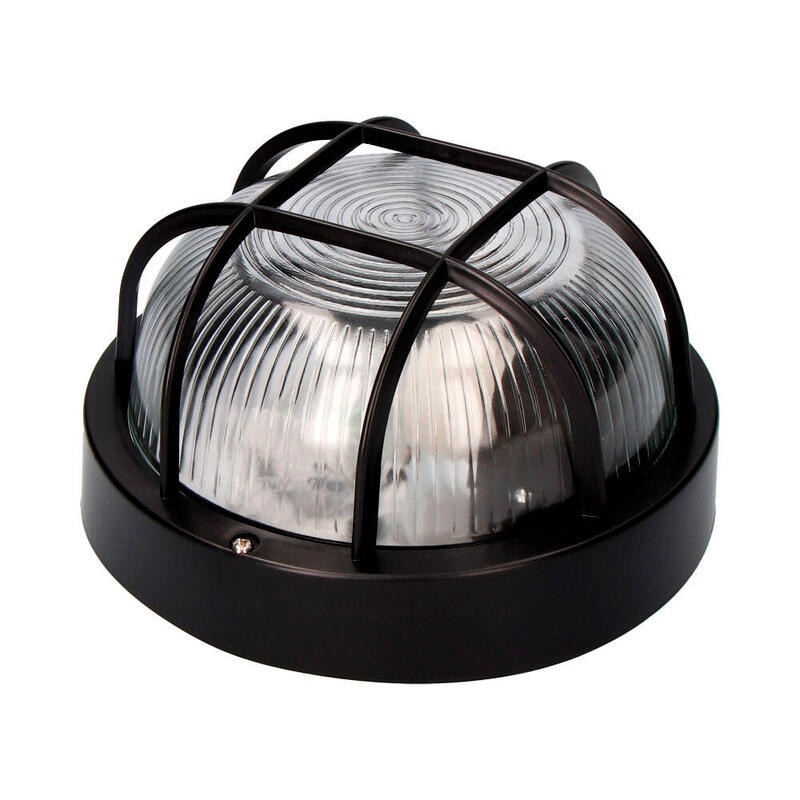 Pack De 2 Unidades - Aplique Redondo Ip54 Color Negro 1xe27 40w Ø18,5x10,4cm Modelo Tarragona. Edm