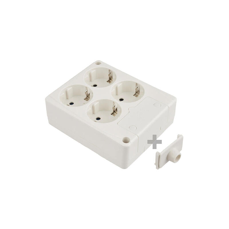 Pack De 2 Unidades - Base Bipolar 4 Tomas T/Tl 10/16 A 250 V Cuadrada Color Blanco