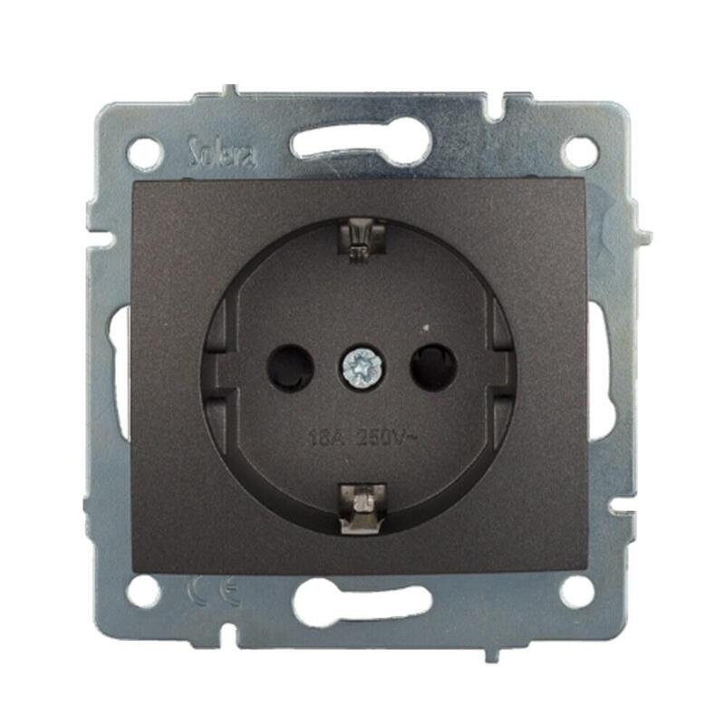 Pack De 2 Unidades - Base Fija 2p+T Empotrar Sin Marco 16a 250v~ Grafito