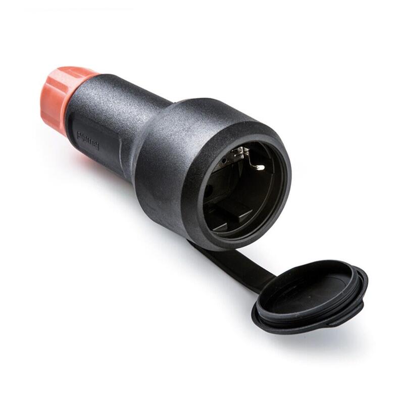 Pack De 2 Unidades - Base Móvil Schuko Con Tapa De Goma 2p+T 16a 250 V, Ip54, Negra, Máx. 1,5 X 2,5 Mm²