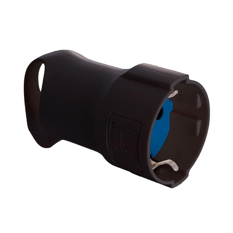 Pack De 2 Unidades - Base Tipo F 4,8 Mm 16 A 250 V T/Tl Con Anilla Para Fácil Extracción, Negra