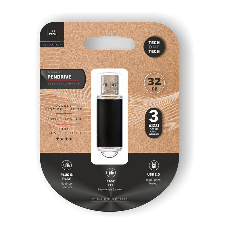 Pack De 2 Unidades - Basic Black Pendrive 32 Gb Memoria Usb