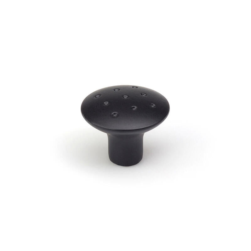 Pack De 2 Unidades - Blister Con 2 Pomos Redondos Para Mueble Fabricado En Zamak Acabado Negro Mate Mod. E744g Ø35mm Rei