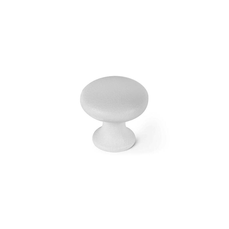 Pack De 2 Unidades - Blister Con 4 Pomos Redondos Para Mueble Fabricado En Zamak Acabado Blanco Poro Mod. 760 Ø25mm Rei