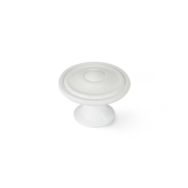 Pack De 2 Unidades - Blister Con 4 Pomos Redondos Para Mueble Fabricado En Zamak Acabado Blanco Poro Mod.3110 Ø35mm Rei