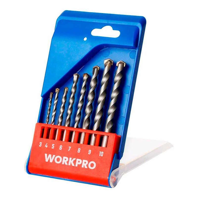 Pack De 2 Unidades - Brocas Para Mampostería, Básico, Ø3,00 - Ø10,00 Mm, Juego 8 Piezas
