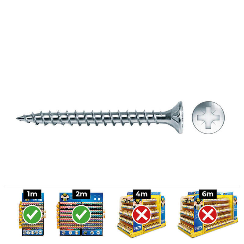 Pack De 2 Unidades - Caja 200 Unid. Tornillo Madera Avellanado Pozi Din/Ref Vlox Ø3,5x35mm Zincado+Lubr. Celo