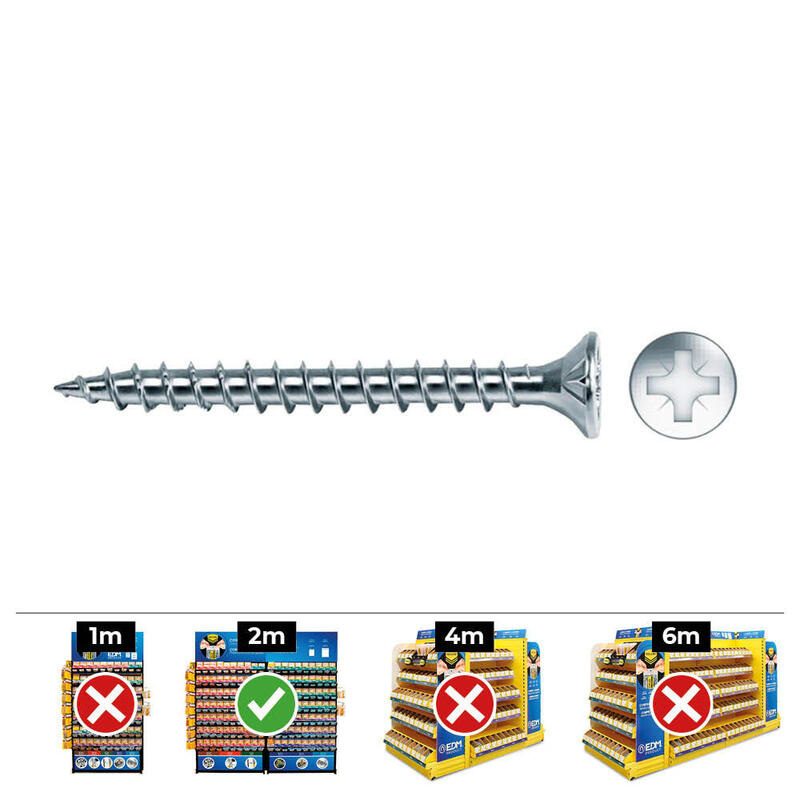 Pack De 2 Unidades - Caja 200 Unid. Tornillo Madera Avellanado Pozi Din/Ref Vlox Ø4x25mm Zincado+Lubr. Celo