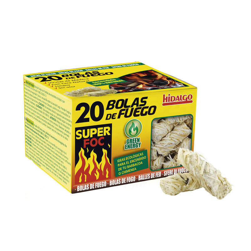 Pack De 2 Unidades - Caja Con 20 Bolas De Fuego De Encendido Ecológicas Super Foc