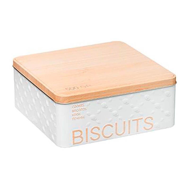 Pack De 2 Unidades - Caja Metalica Para Galletas 500g Modelo Scandi Nature
