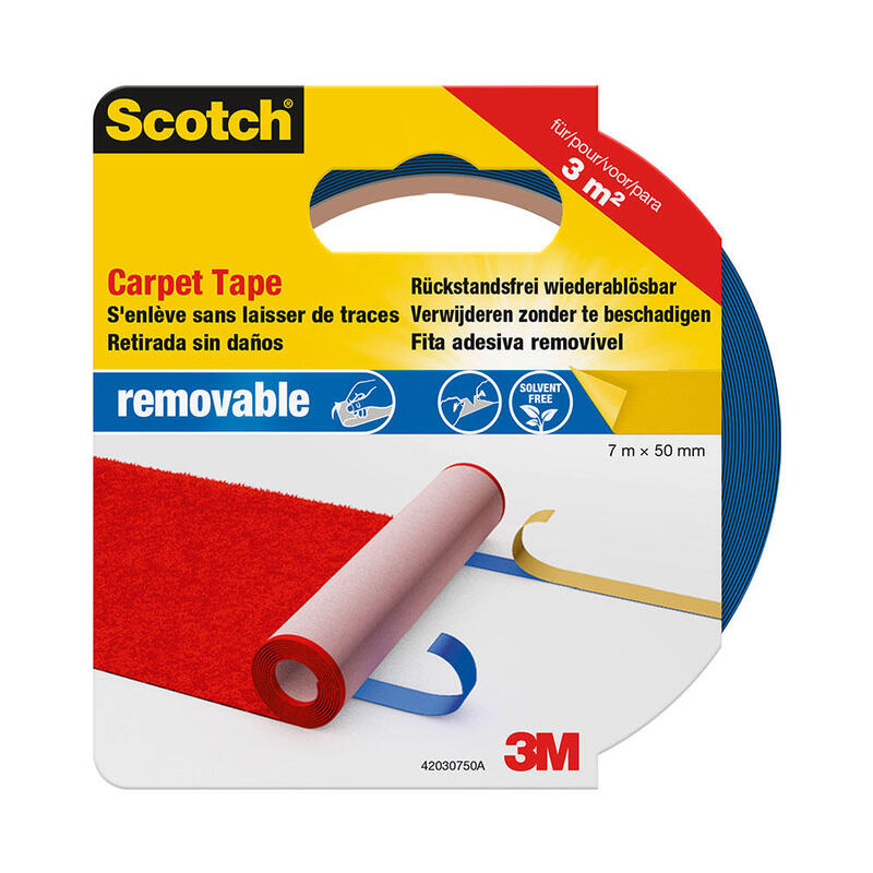 Pack De 2 Unidades - Cinta Doble Cara, Para Alfombras, Removible, 7 M X 50 Mm