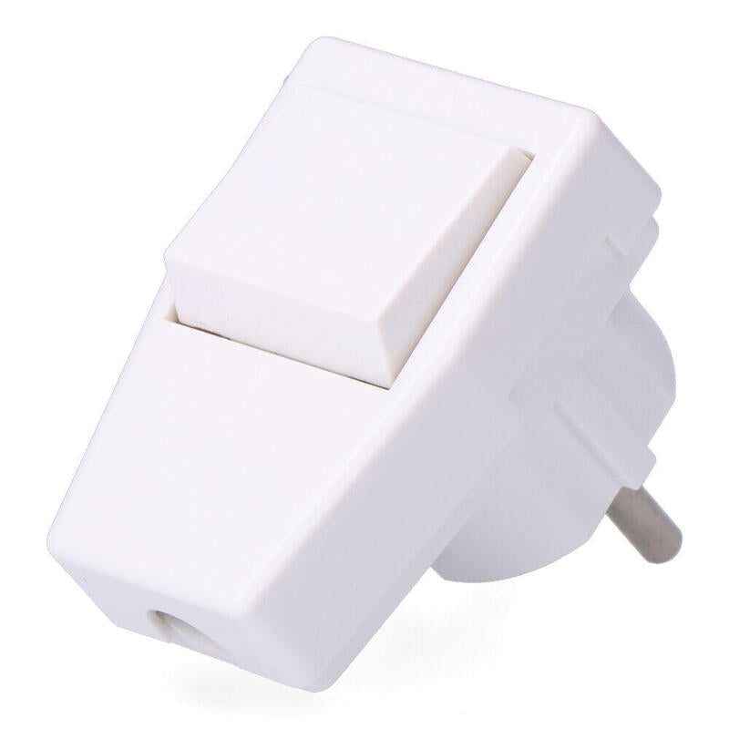 Pack De 2 Unidades - Clavija Con T/T (Schuko) + Interruptor 10 A 250 V, Blanca, 40 X 65 X 62 Mm (Retractilado)