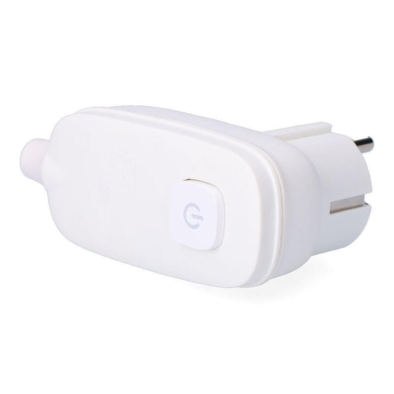 Pack De 2 Unidades - Clavija Con T/T (Schuko) + Interruptor Luminoso 16 A 250 V, Blanca, 95 X 40 X 70 Mm (Retractilado)