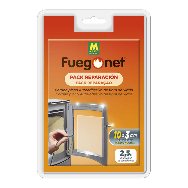 Pack De 2 Unidades - Cordon Plano Autoadhesivo 2,5m - Fuegonet Masso