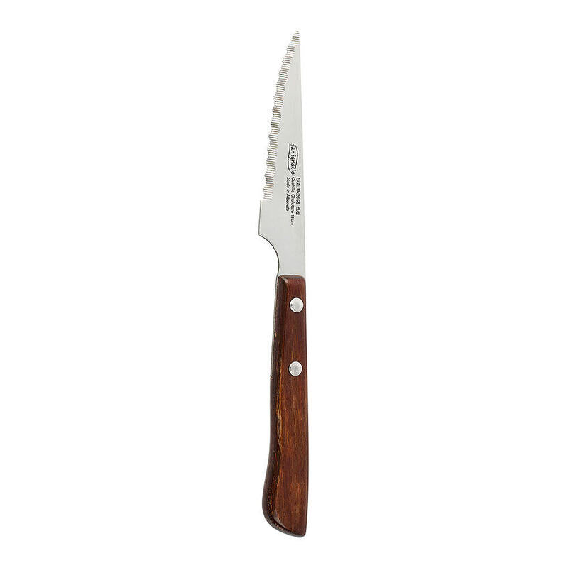 Pack De 2 Unidades - Cuchillo Chuletero 11 Cm Acero Inox Mango Madera Alcaraz Bgeu-2651 San Ignacio