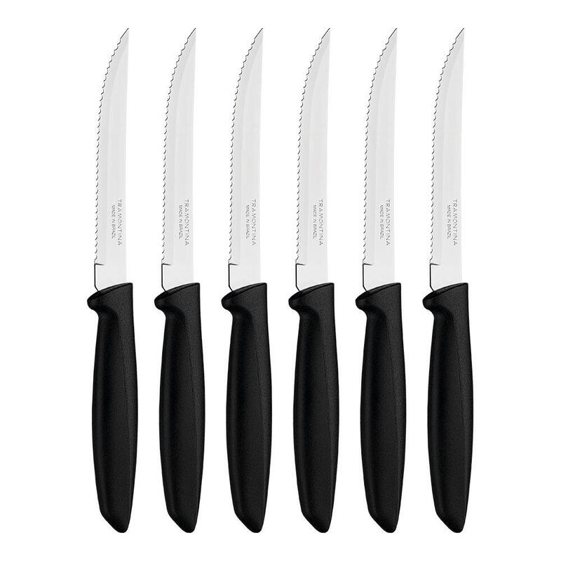 Pack De 2 Unidades - Cuchillos Dentados Para Carne, Plenus, Negro, 6 Uds