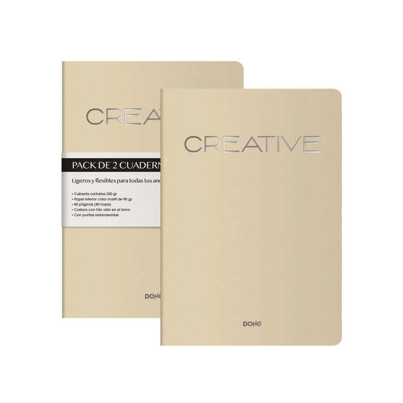 Pack De 2 Unidades Dohe Cuadernos De Cartulina De Colores - 300gr - Estampacion En Portada - Puntas Y Lomo Redondos -
