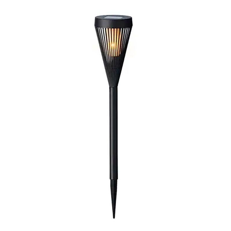 Pack De 2 Unidades - Estaca Solar Negra En Forma De Antorcha 12 Leds, Ø10 X 46 Cm