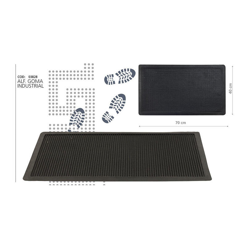 Pack De 2 Unidades - Felpudo De Goma Industrial, 70 X 40 Cm