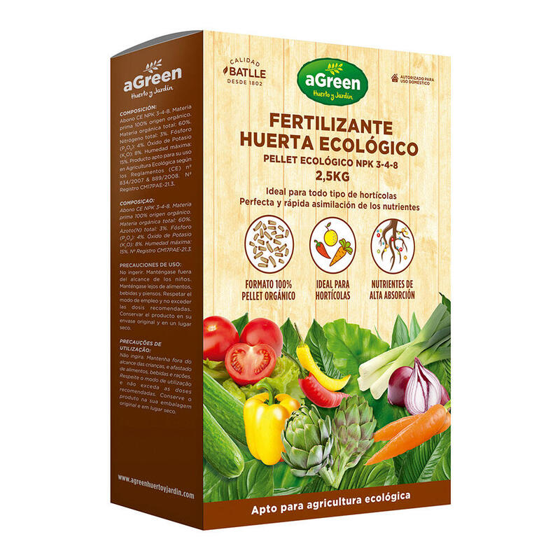 Pack De 2 Unidades - Fertilizante Huerta Pellet Eco 2,5kg Agreen