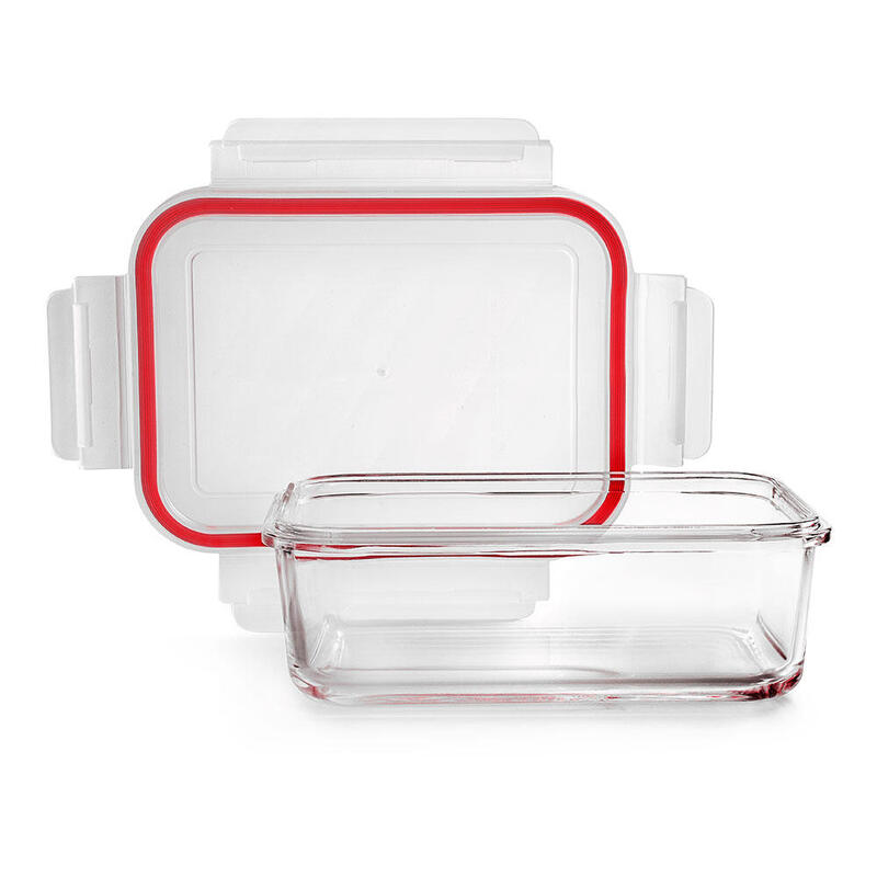 Pack De 2 Unidades - Fiambrera Borosilicato Rectangular, Cap: 0,400ml, 754704. Ibili
